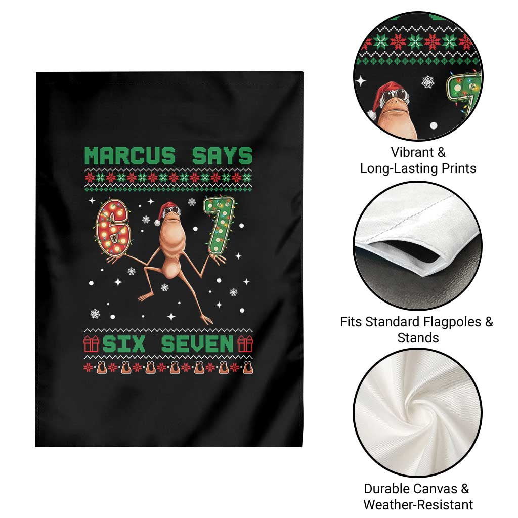 Marcus Says Six Seven Meme Christmas Ugly Sweater Garden Flag Trendy Tiktok Gift - Wonder Print Shop