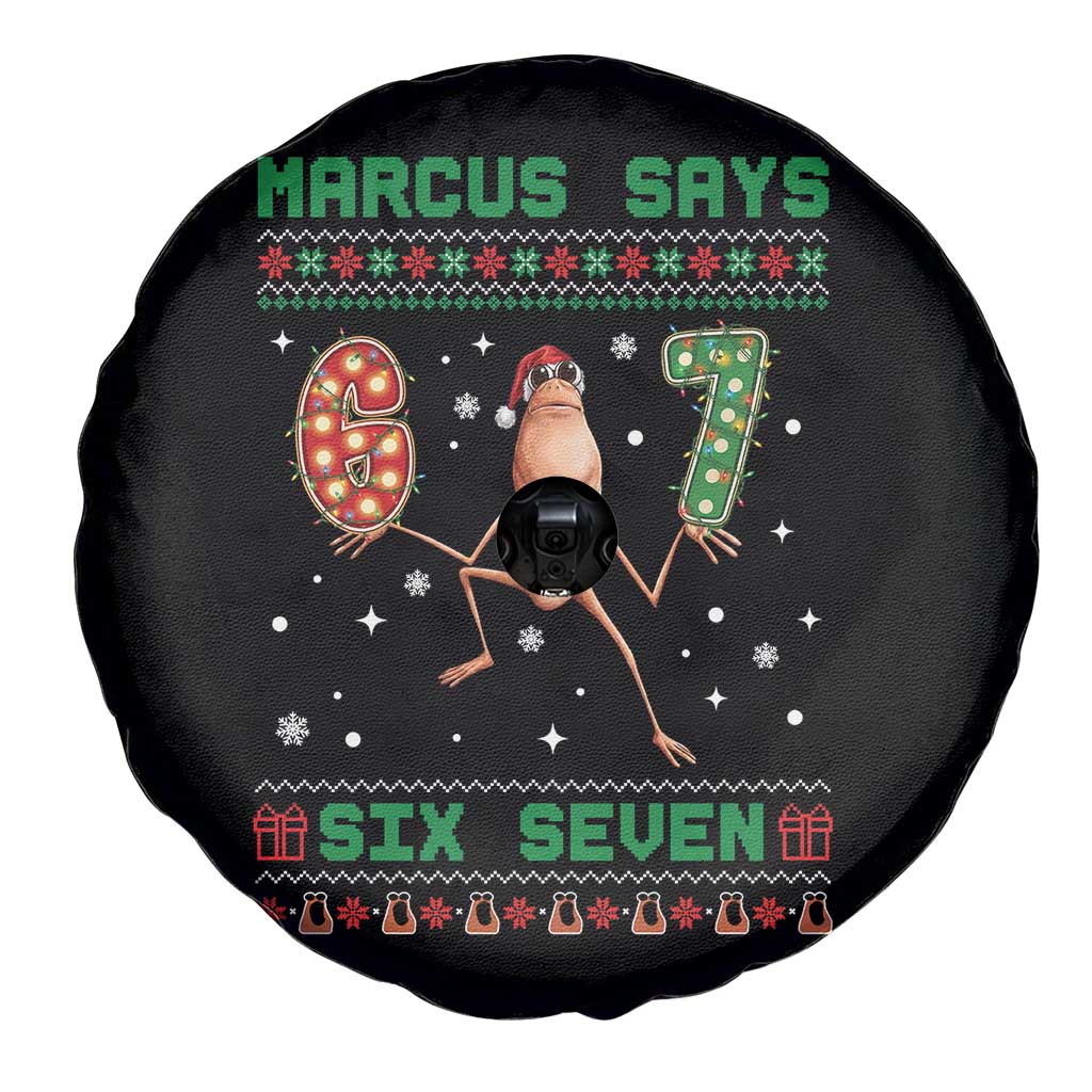 Marcus Says Six Seven Meme Christmas Ugly Sweater Spare Tire Cover Trendy Tiktok Gift - Wonder Print Shop