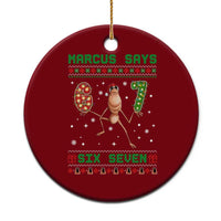Marcus Says Six Seven Meme Christmas Ugly Sweater Ceramic Ornament Trendy Tiktok Gift - Wonder Print Shop