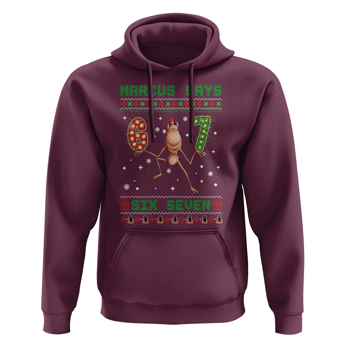 Marcus Says Six Seven Meme Christmas Ugly Sweater Hoodie Trendy Tiktok Gift - Wonder Print Shop