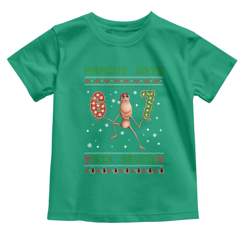 Marcus Says Six Seven Meme Christmas Ugly Sweater Toddler T Shirt Trendy Tiktok Gift - Wonder Print Shop