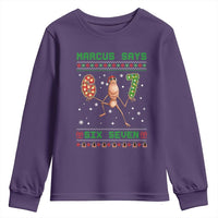 Marcus Says Six Seven Meme Christmas Ugly Sweater Youth Sweatshirt Trendy Tiktok Gift - Wonder Print Shop