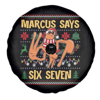 Funny Gen Z Alpha Ugly Christmas Gift Spare Tire Cover Marcus Says Six Seven - Wonder Print Shop