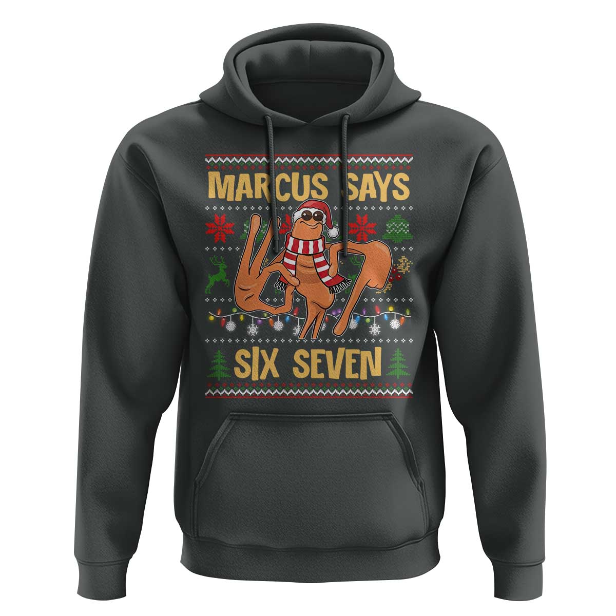 Funny Gen Z Alpha Ugly Christmas Gift Hoodie Marcus Says Six Seven - Wonder Print Shop