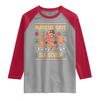 Funny Gen Z Alpha Ugly Christmas Gift Raglan Shirt Marcus Says Six Seven - Wonder Print Shop