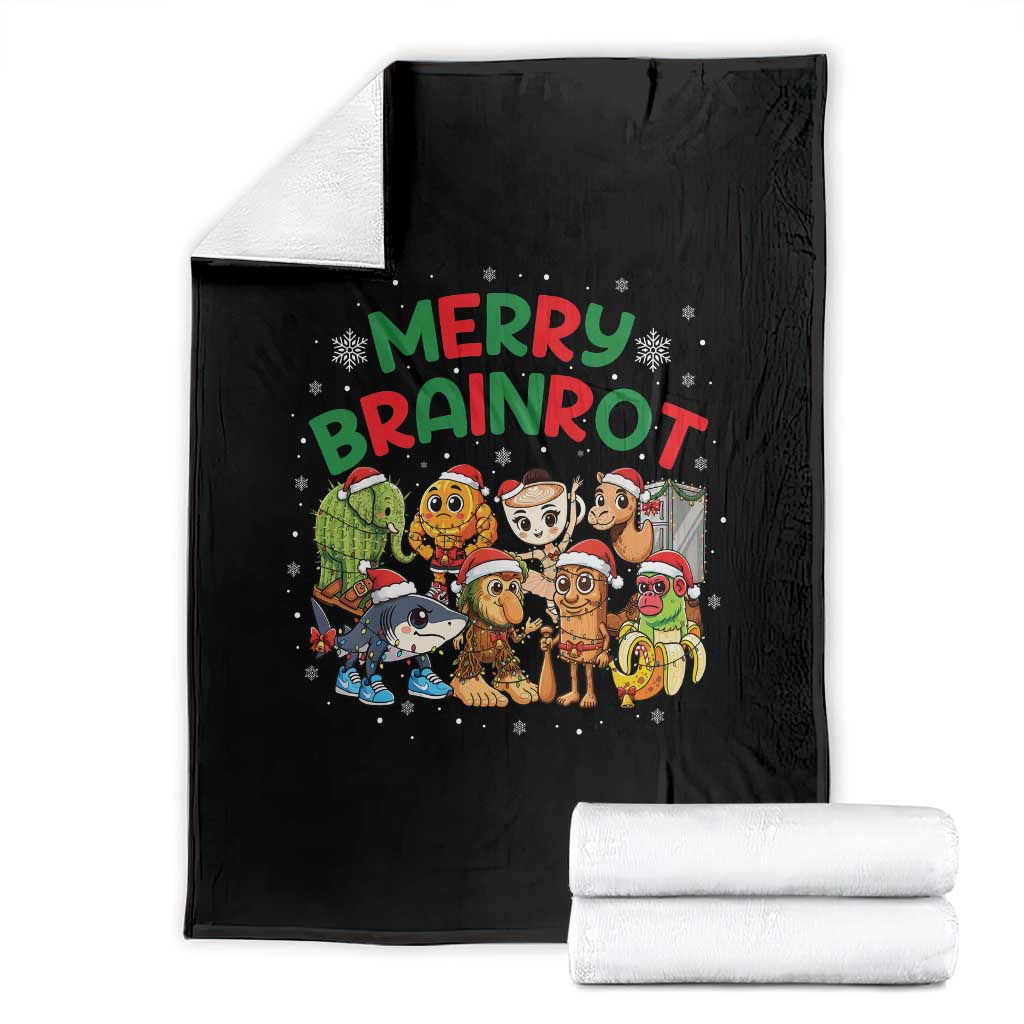 Gen Z Italian Merry Brainrot Christmas Throw Blanket Meme Holiday Gift - Wonder Print Shop