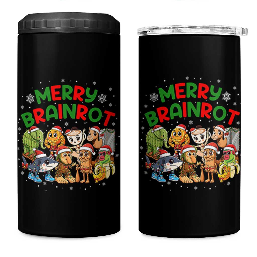 Gen Z Italian Merry Brainrot Christmas 4 in 1 Can Cooler Tumbler Meme Holiday Gift - Wonder Print Shop