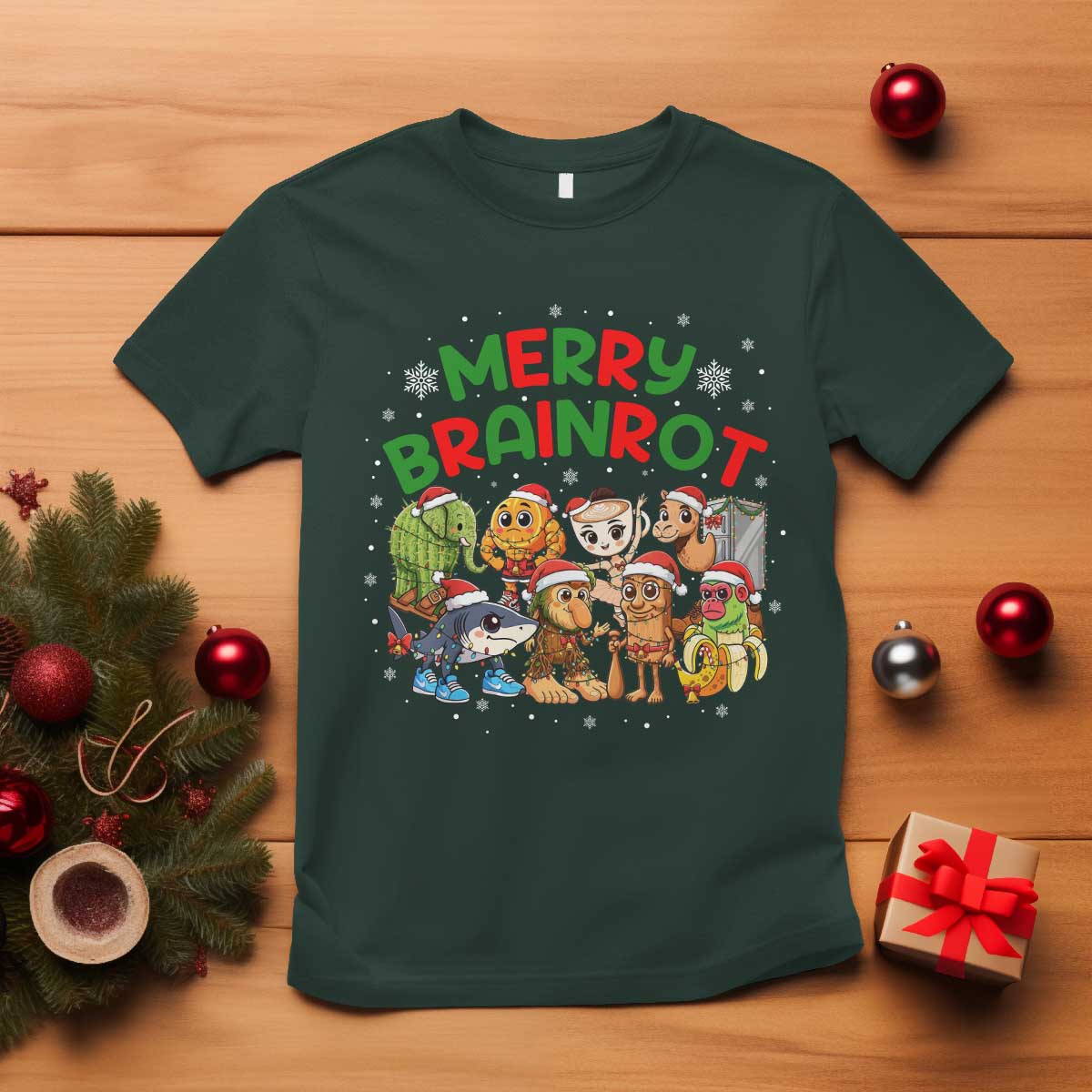 Gen Z Italian Merry Brainrot Christmas T Shirt Meme Holiday Gift - Wonder Print Shop