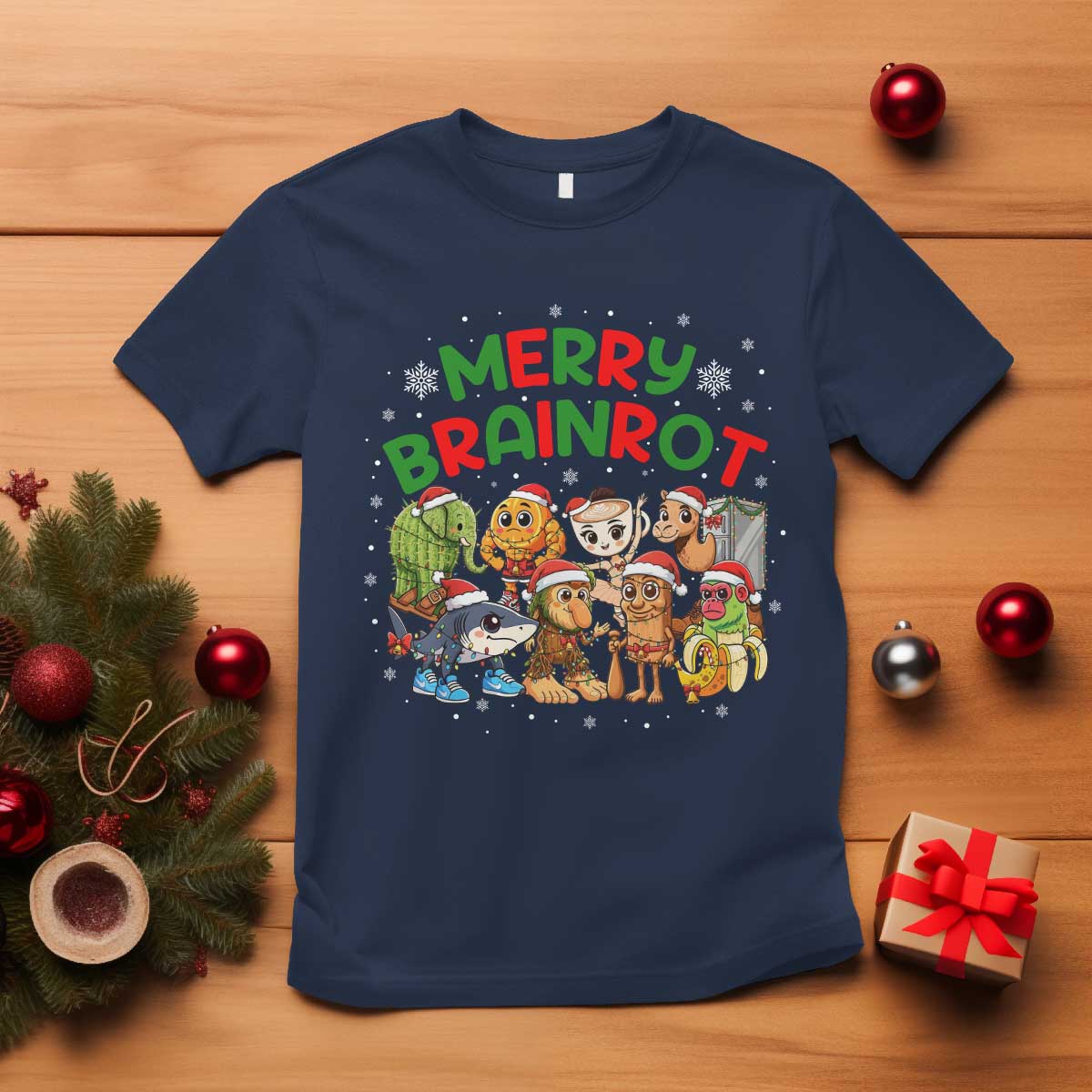 Gen Z Italian Merry Brainrot Christmas T Shirt Meme Holiday Gift - Wonder Print Shop