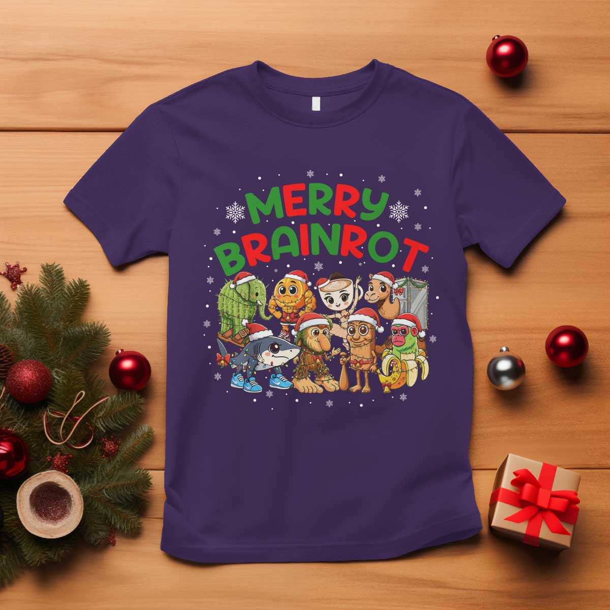 Gen Z Italian Merry Brainrot Christmas T Shirt Meme Holiday Gift - Wonder Print Shop