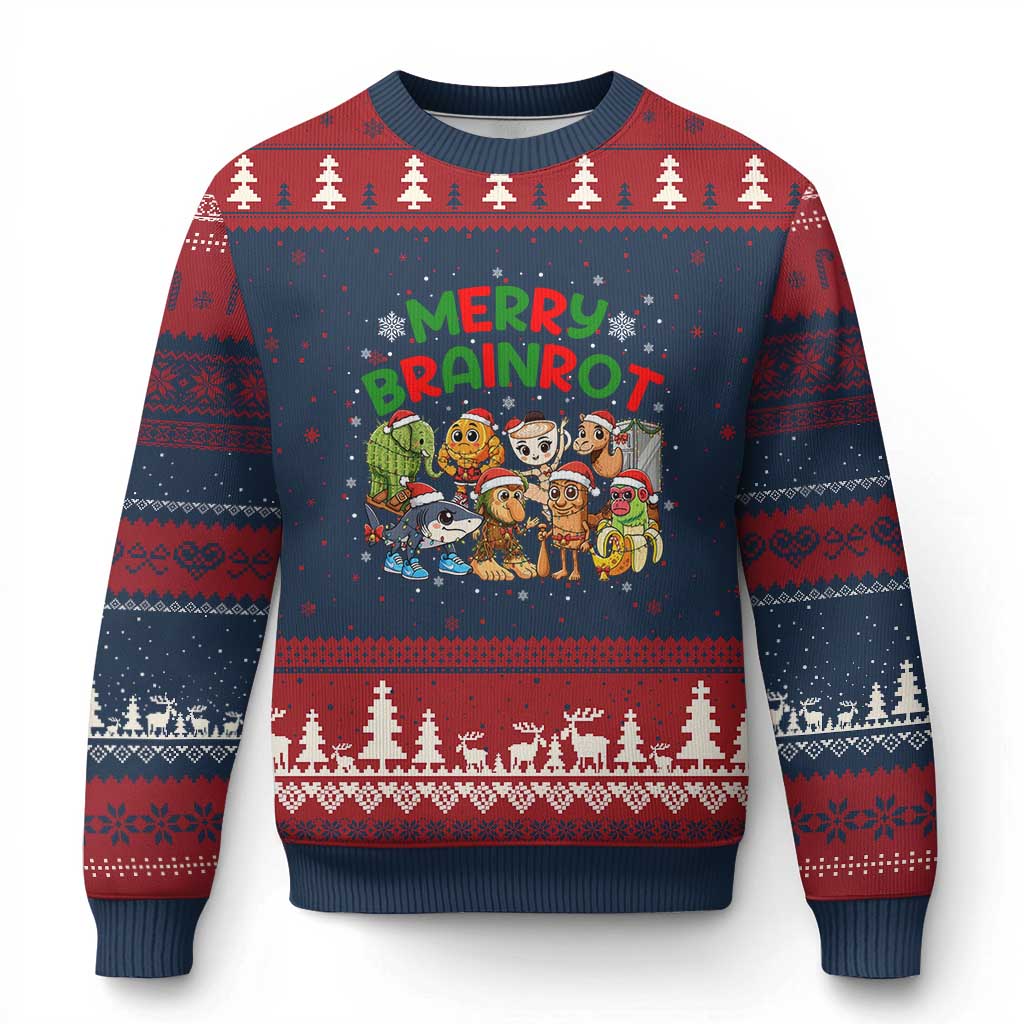 Gen Z Italian Merry Brainrot Xmas Ugly Christmas Sweater Meme Holiday Gift - Wonder Print Shop