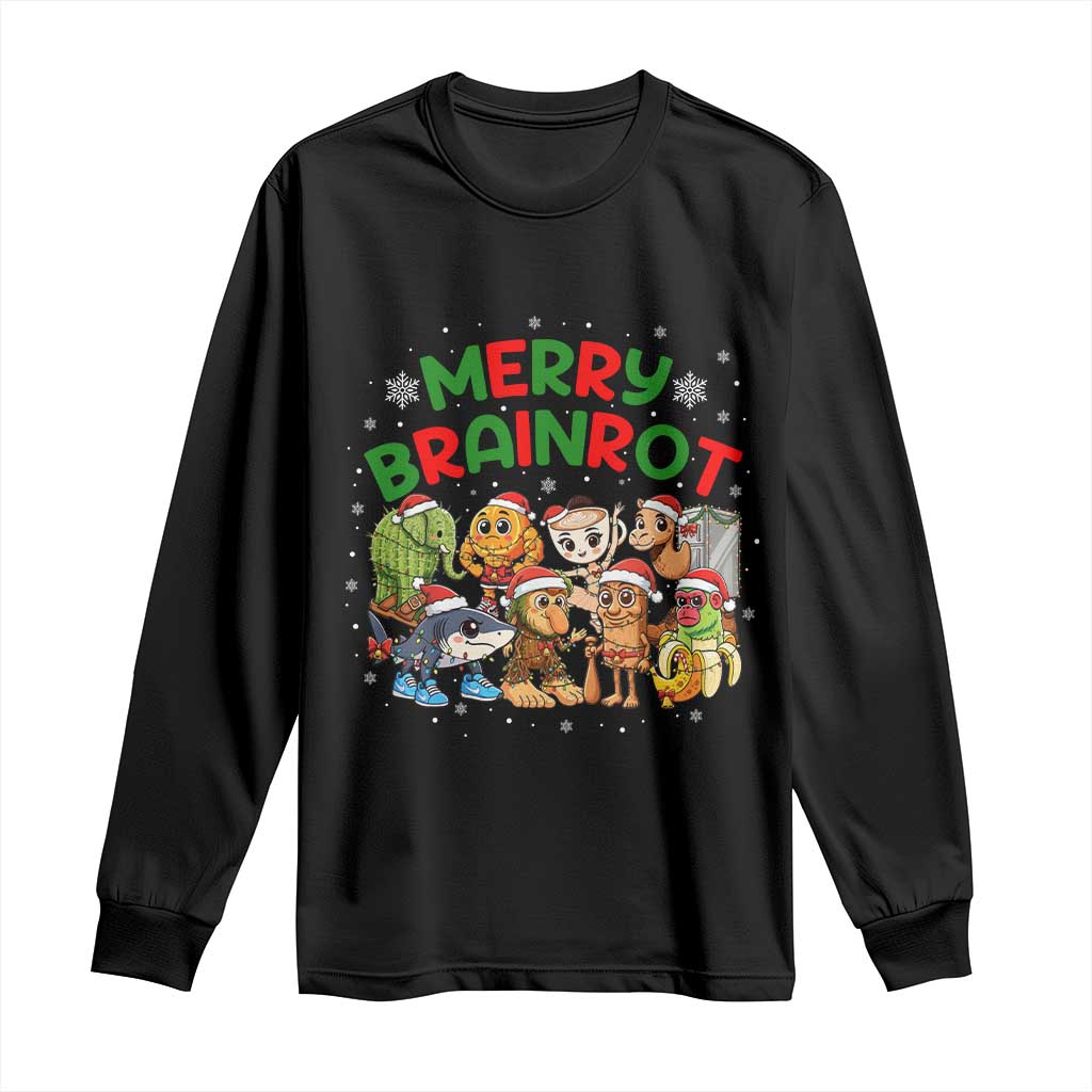 Gen Z Italian Merry Brainrot Christmas Long Sleeve Shirt Meme Holiday Gift - Wonder Print Shop