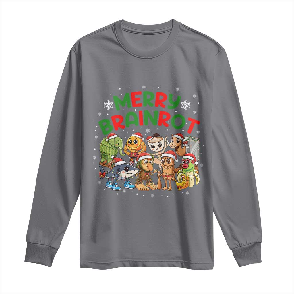 Gen Z Italian Merry Brainrot Christmas Long Sleeve Shirt Meme Holiday Gift - Wonder Print Shop