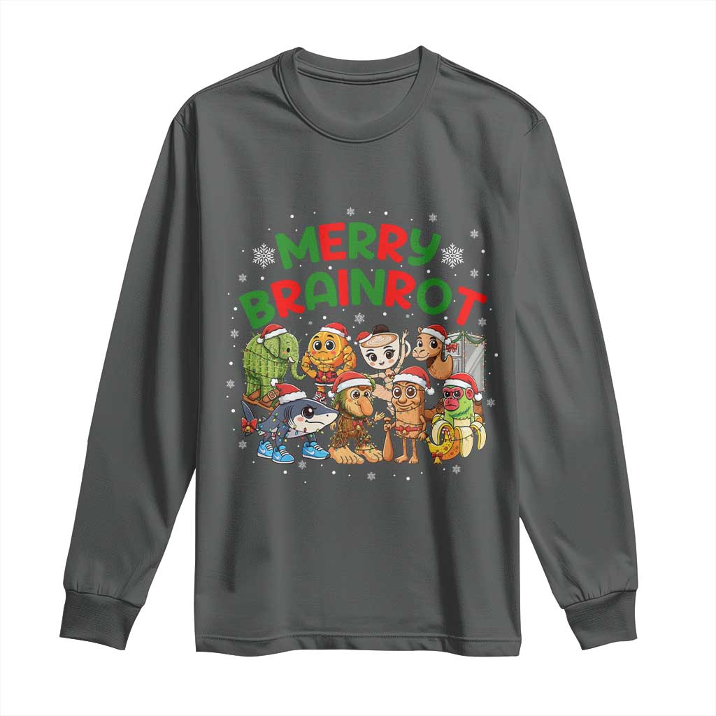 Gen Z Italian Merry Brainrot Christmas Long Sleeve Shirt Meme Holiday Gift - Wonder Print Shop