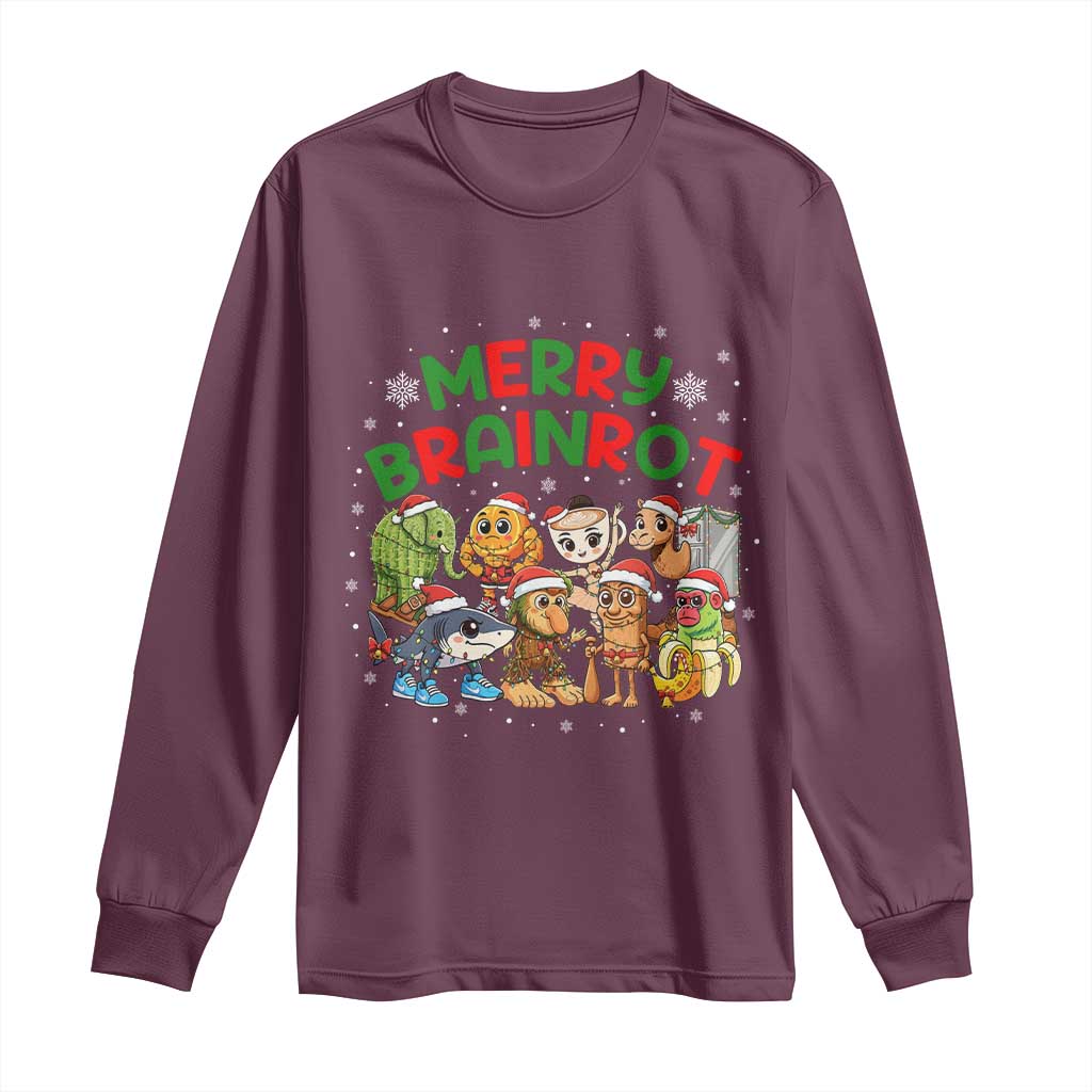 Gen Z Italian Merry Brainrot Christmas Long Sleeve Shirt Meme Holiday Gift - Wonder Print Shop