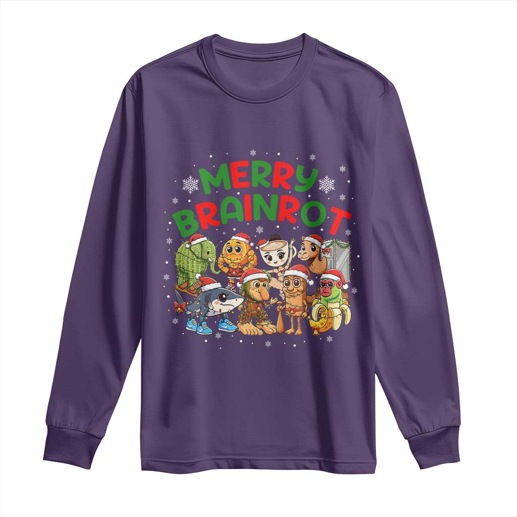 Gen Z Italian Merry Brainrot Christmas Long Sleeve Shirt Meme Holiday Gift - Wonder Print Shop