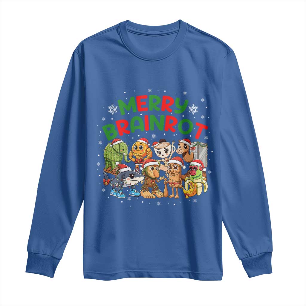 Gen Z Italian Merry Brainrot Christmas Long Sleeve Shirt Meme Holiday Gift - Wonder Print Shop