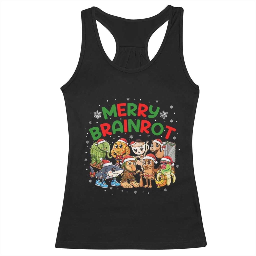 Gen Z Italian Merry Brainrot Christmas Racerback Tank Top Meme Holiday Gift - Wonder Print Shop
