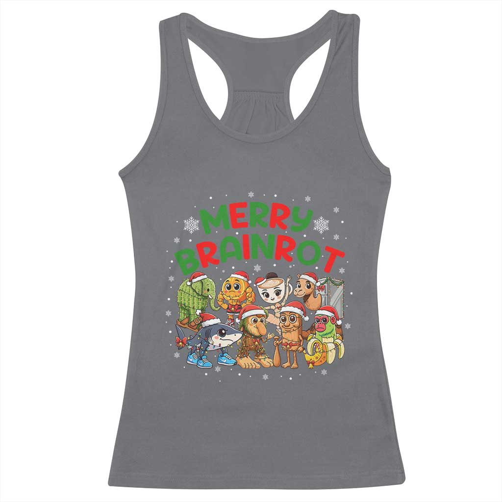 Gen Z Italian Merry Brainrot Christmas Racerback Tank Top Meme Holiday Gift - Wonder Print Shop