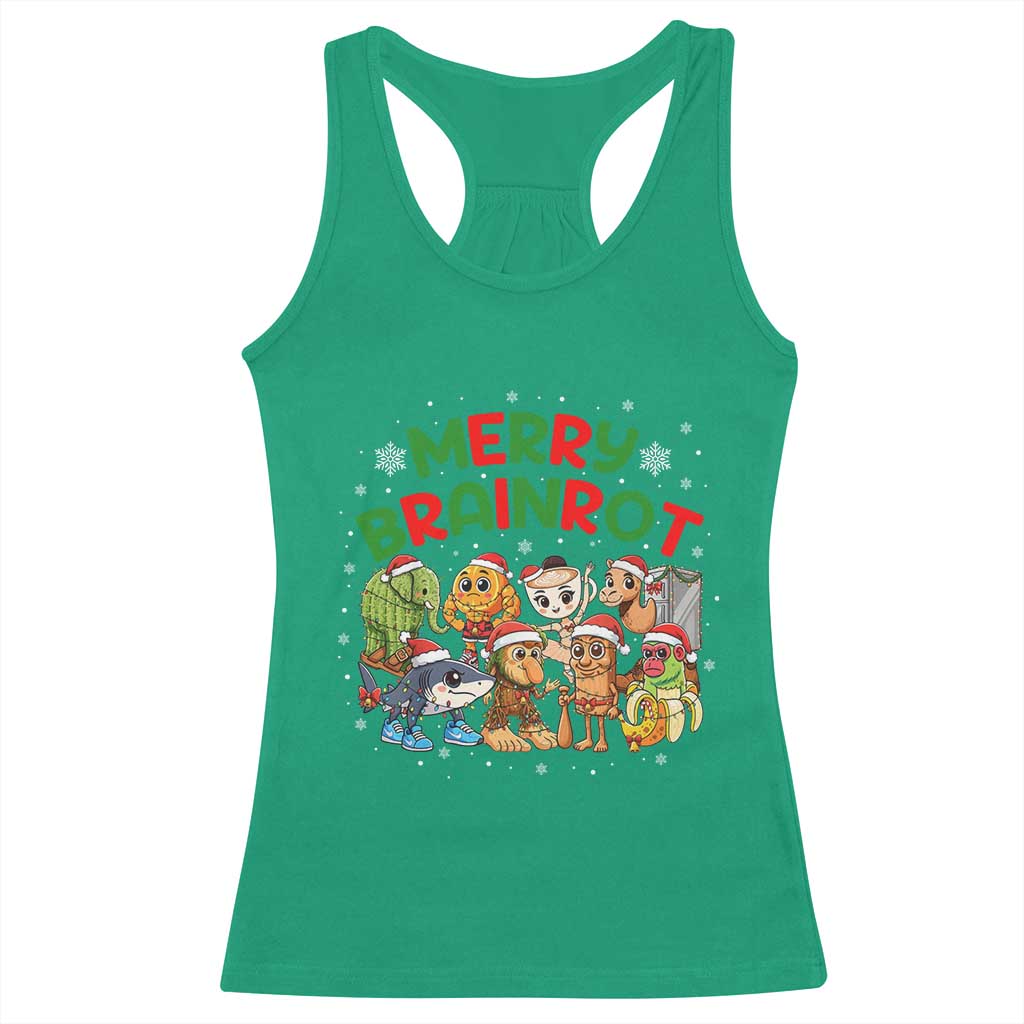 Gen Z Italian Merry Brainrot Christmas Racerback Tank Top Meme Holiday Gift - Wonder Print Shop