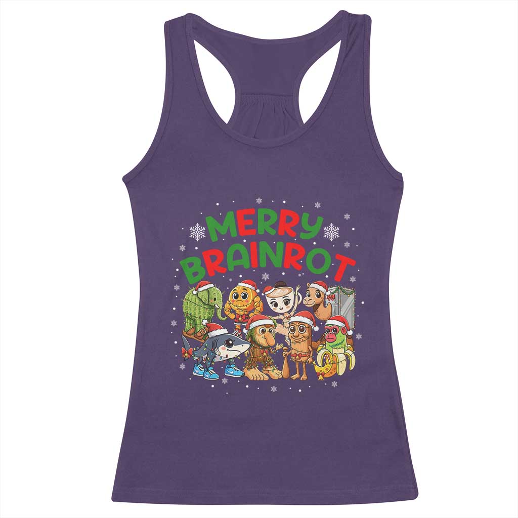 Gen Z Italian Merry Brainrot Christmas Racerback Tank Top Meme Holiday Gift - Wonder Print Shop