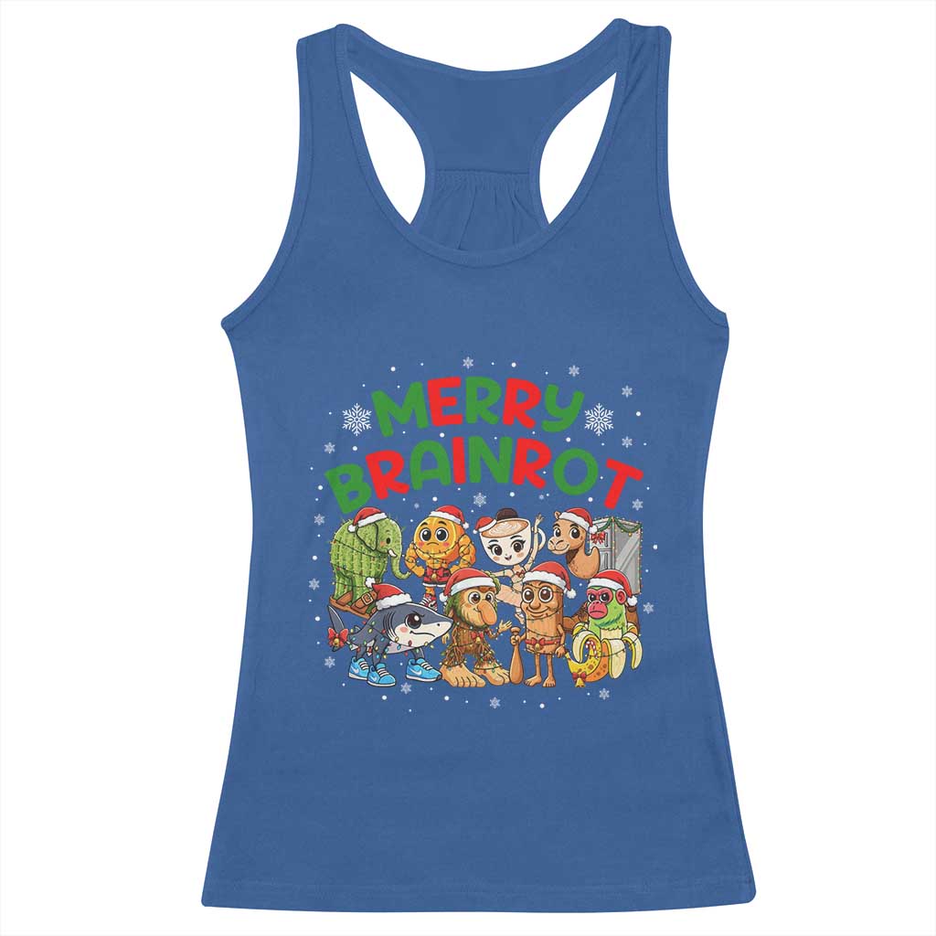 Gen Z Italian Merry Brainrot Christmas Racerback Tank Top Meme Holiday Gift - Wonder Print Shop