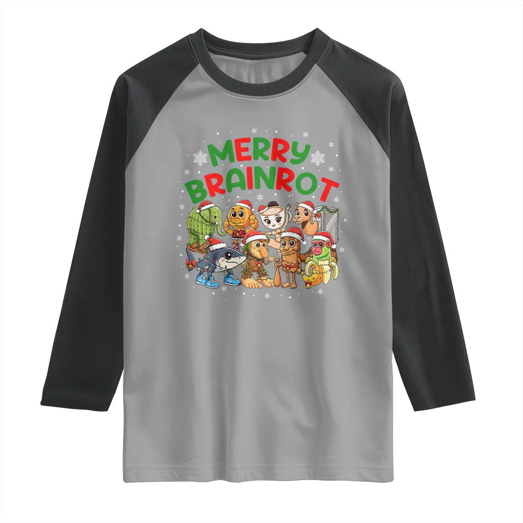Gen Z Italian Merry Brainrot Christmas Raglan Shirt Meme Holiday Gift - Wonder Print Shop