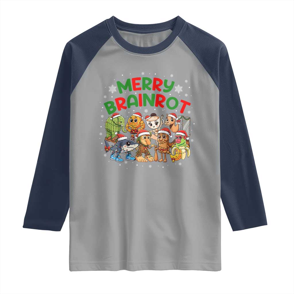 Gen Z Italian Merry Brainrot Christmas Raglan Shirt Meme Holiday Gift - Wonder Print Shop