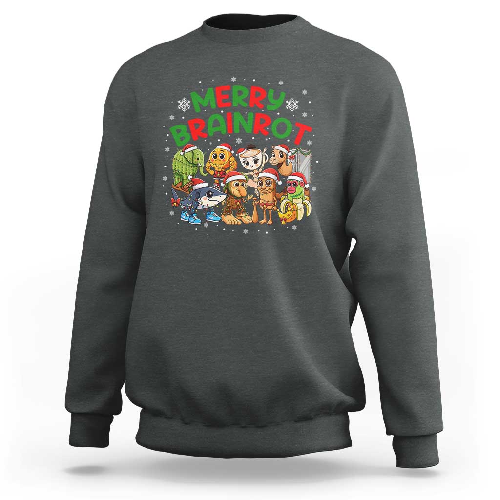 Gen Z Italian Merry Brainrot Christmas Sweatshirt Meme Holiday Gift - Wonder Print Shop