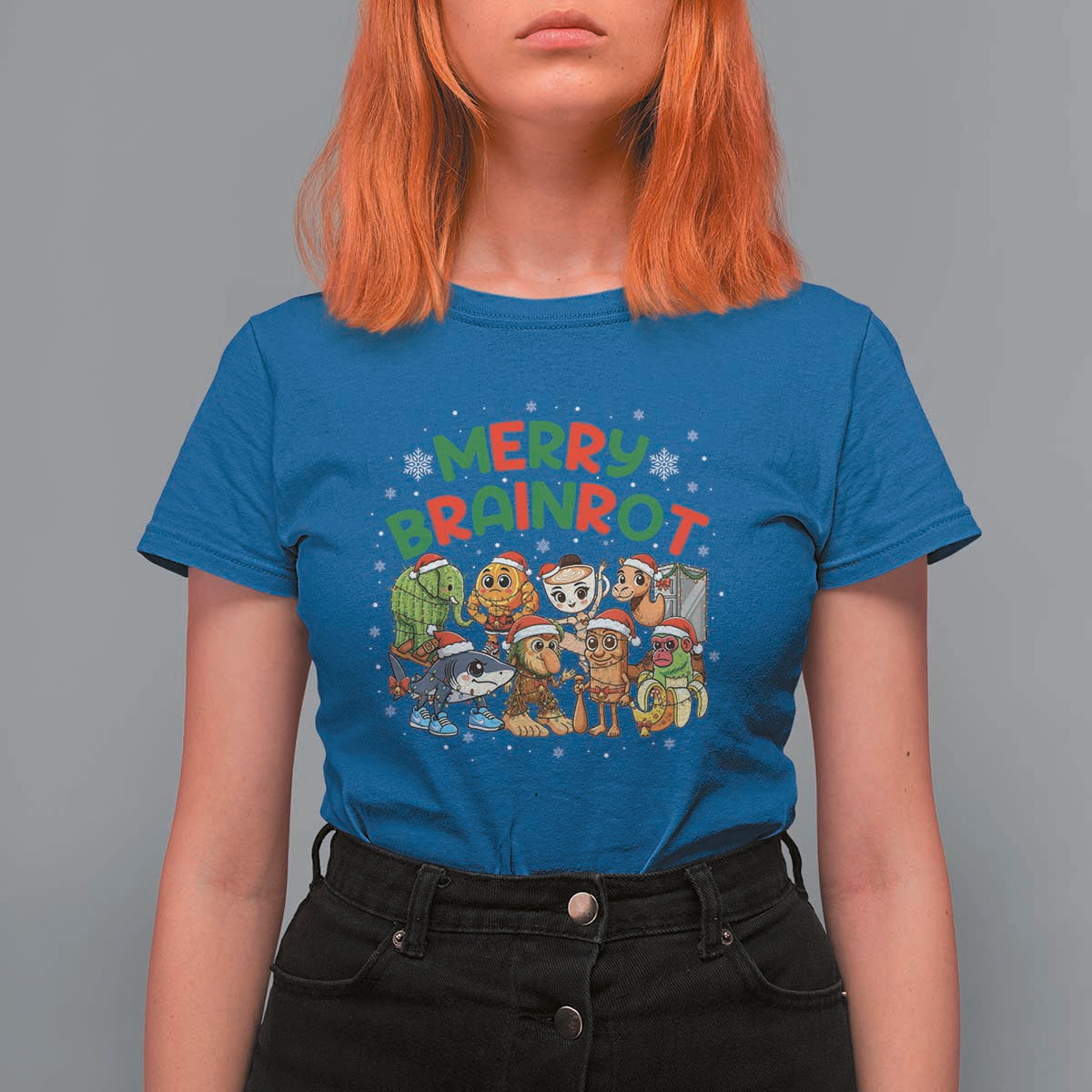 Gen Z Italian Merry Brainrot Christmas T Shirt For Women Meme Holiday Gift - Wonder Print Shop