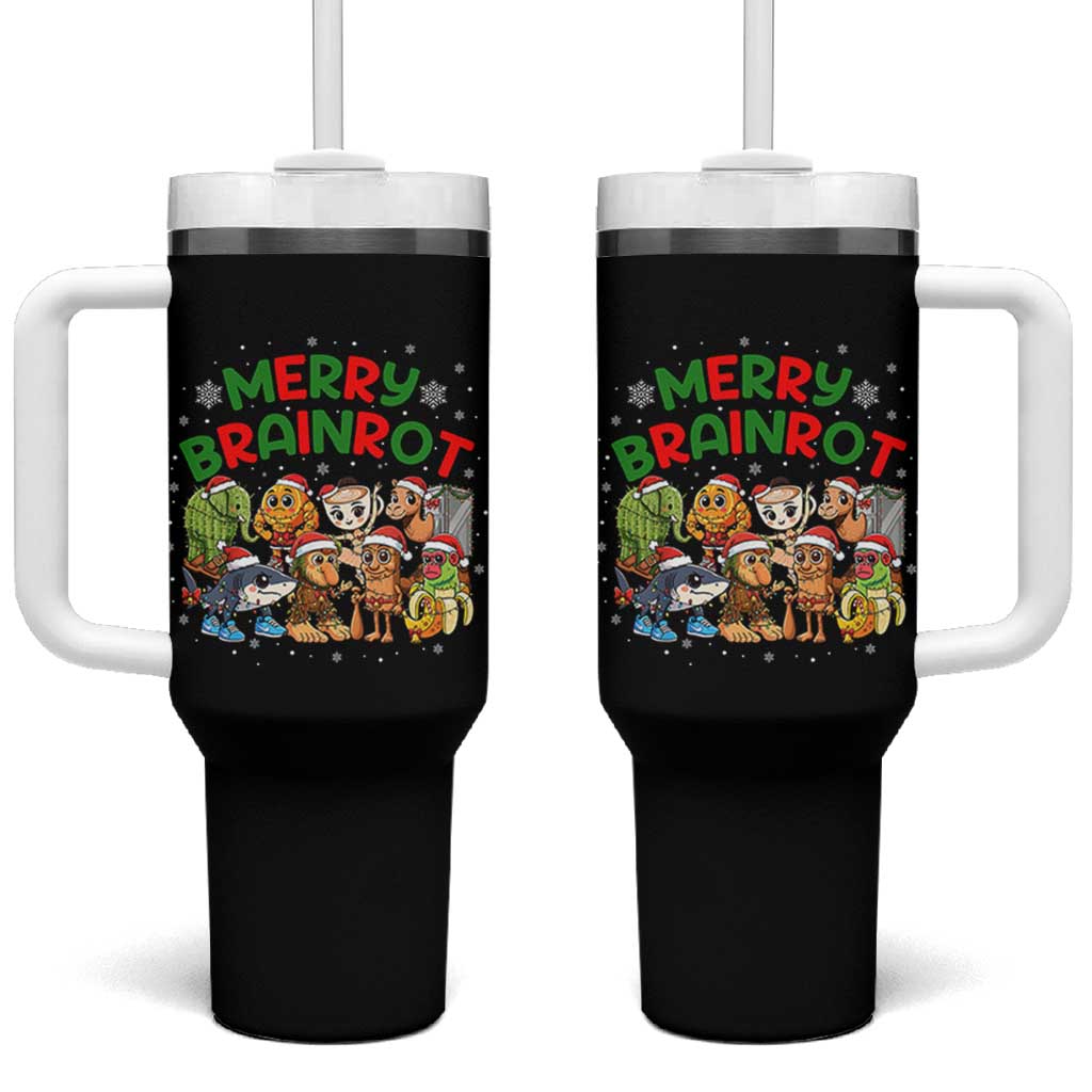 Gen Z Italian Merry Brainrot Christmas Tumbler With Handle Meme Holiday Gift - Wonder Print Shop