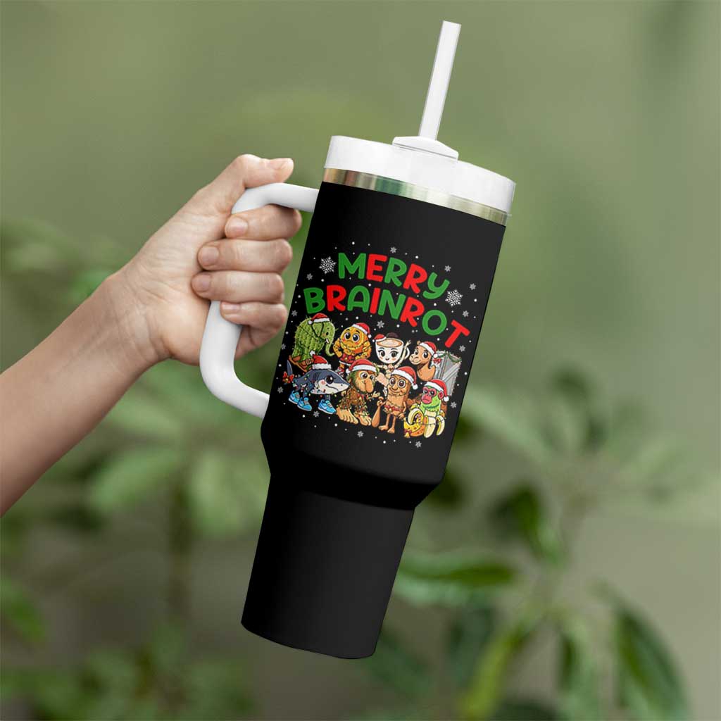 Gen Z Italian Merry Brainrot Christmas Tumbler With Handle Meme Holiday Gift - Wonder Print Shop