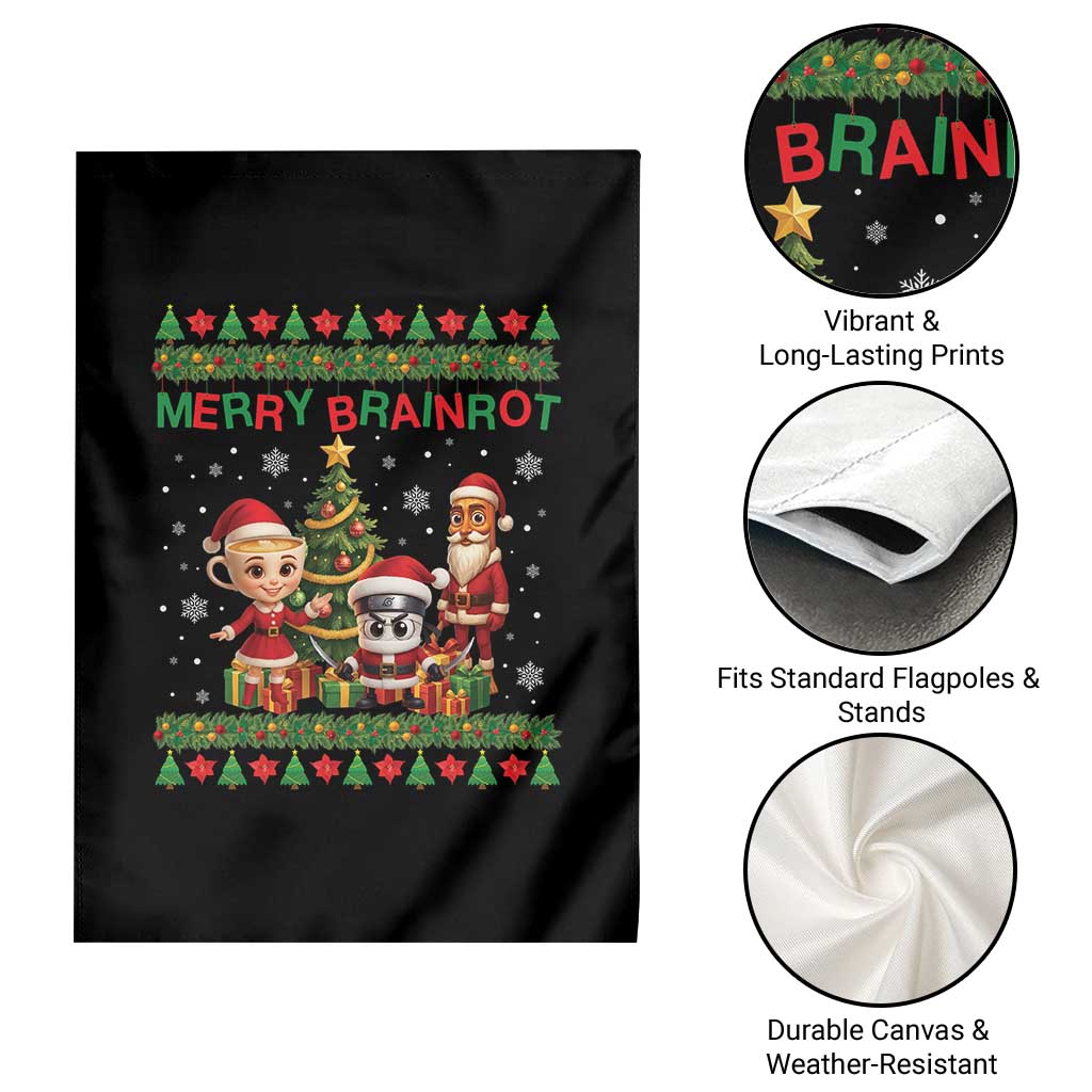 Merry Brainrot Garden Flag Funny Ugly Christmas Italian Meme Gift - Wonder Print Shop