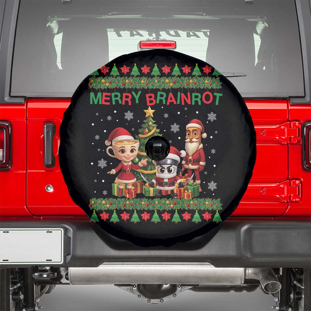 Merry Brainrot Spare Tire Cover Funny Ugly Christmas Italian Meme Gift - Wonder Print Shop