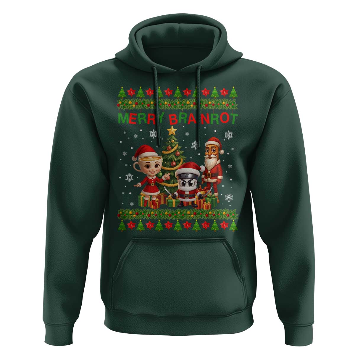 Merry Brainrot Hoodie Funny Ugly Christmas Italian Meme Gift - Wonder Print Shop