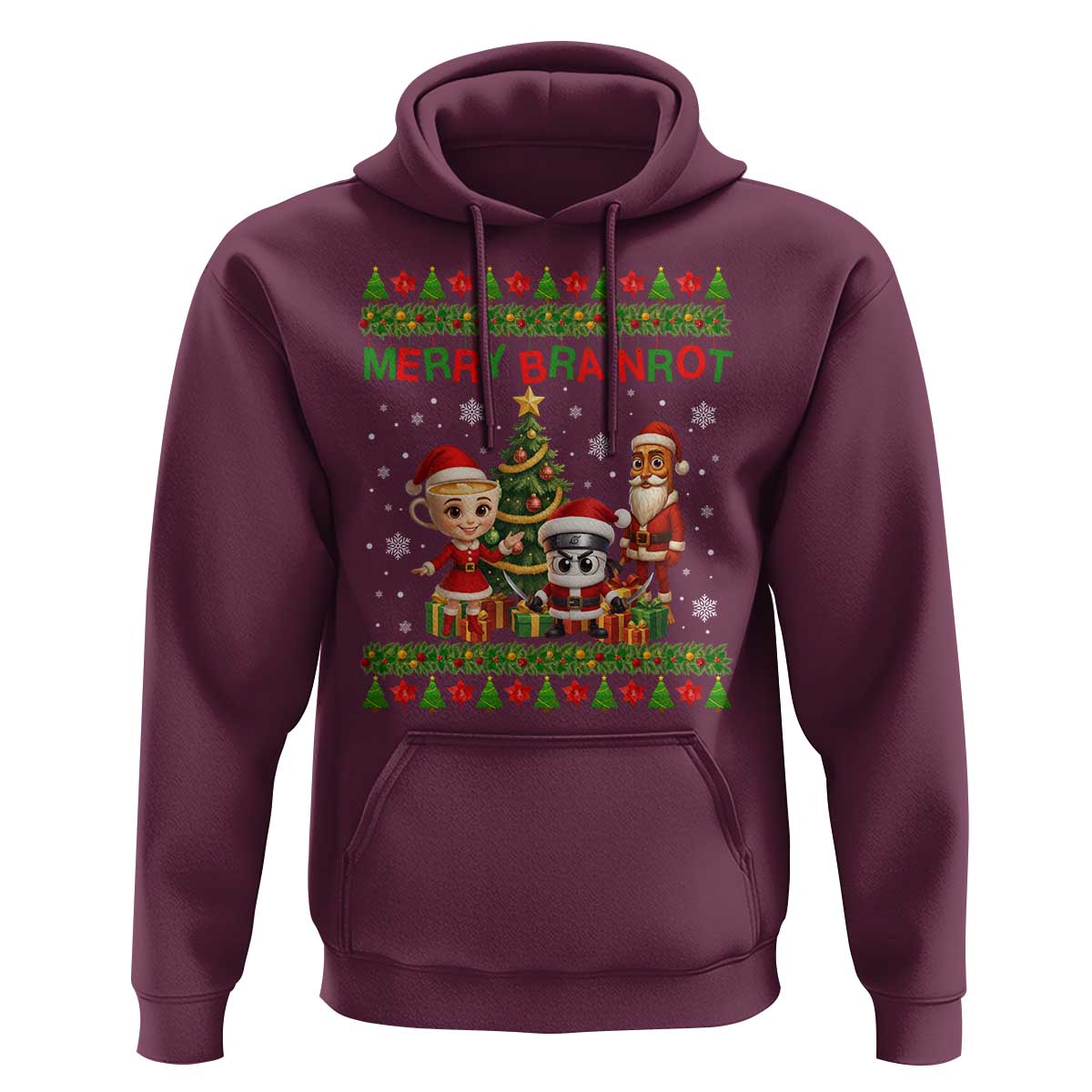 Merry Brainrot Hoodie Funny Ugly Christmas Italian Meme Gift - Wonder Print Shop