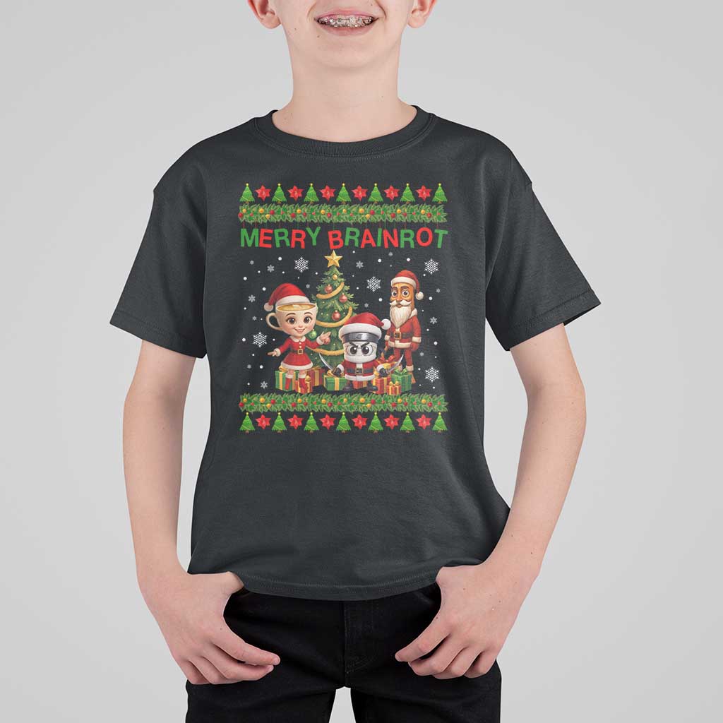 Merry Brainrot T Shirt For Kid Funny Ugly Christmas Italian Meme Gift - Wonder Print Shop