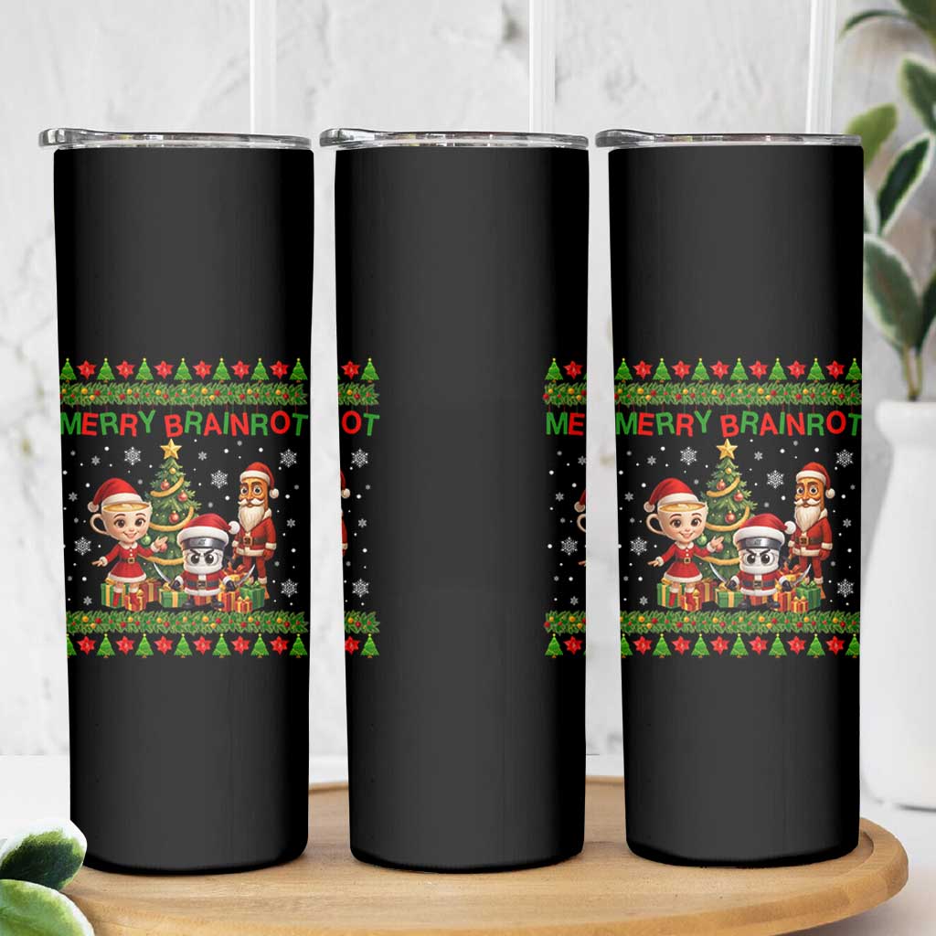 Merry Brainrot Skinny Tumbler Funny Ugly Christmas Italian Meme Gift - Wonder Print Shop