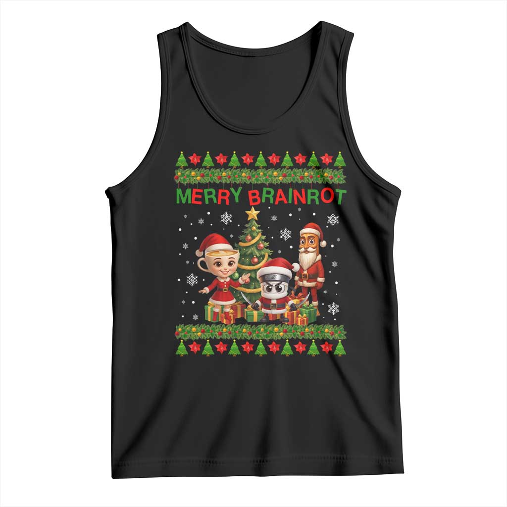 Merry Brainrot Tank Top Funny Ugly Christmas Italian Meme Gift - Wonder Print Shop