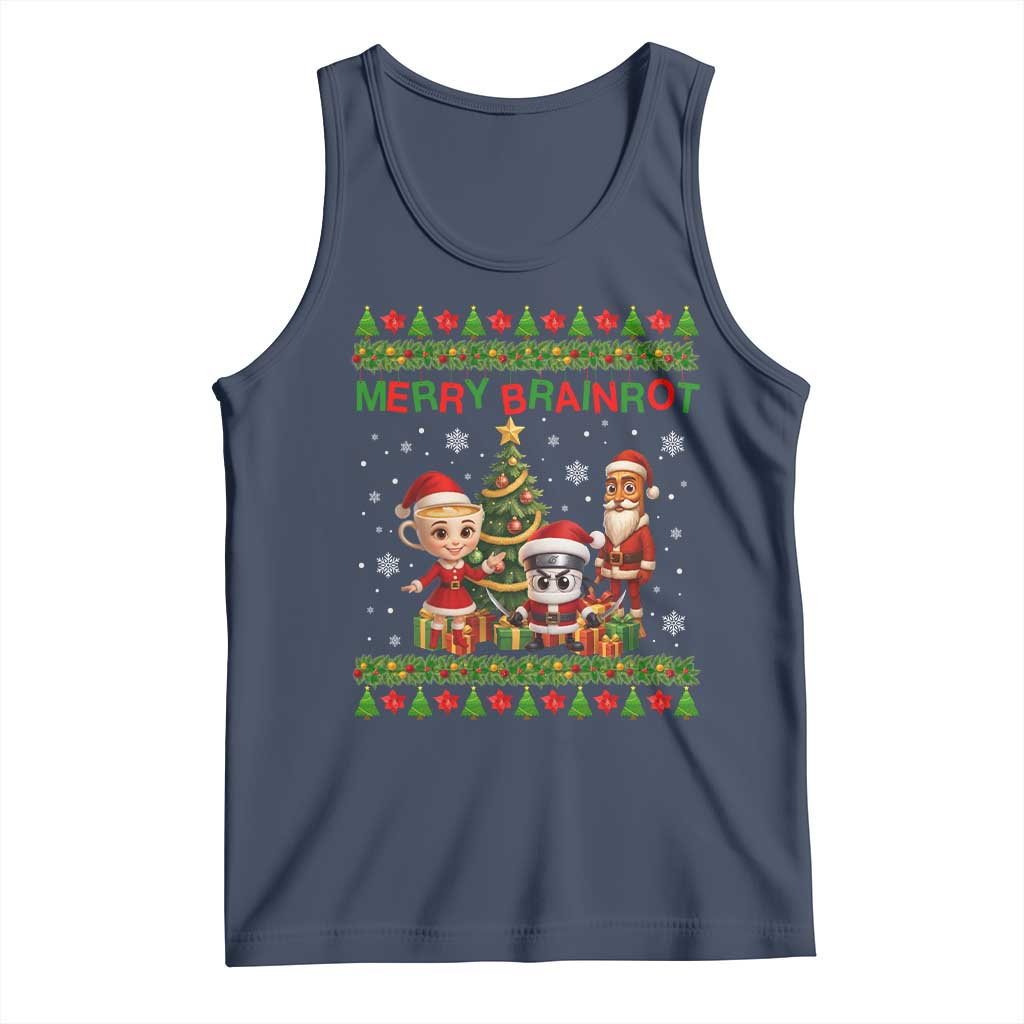 Merry Brainrot Tank Top Funny Ugly Christmas Italian Meme Gift - Wonder Print Shop