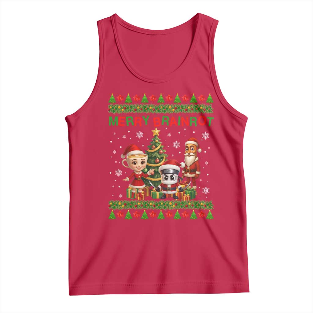 Merry Brainrot Tank Top Funny Ugly Christmas Italian Meme Gift - Wonder Print Shop