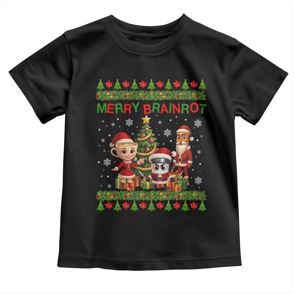 Merry Brainrot Toddler T Shirt Funny Ugly Christmas Italian Meme Gift - Wonder Print Shop
