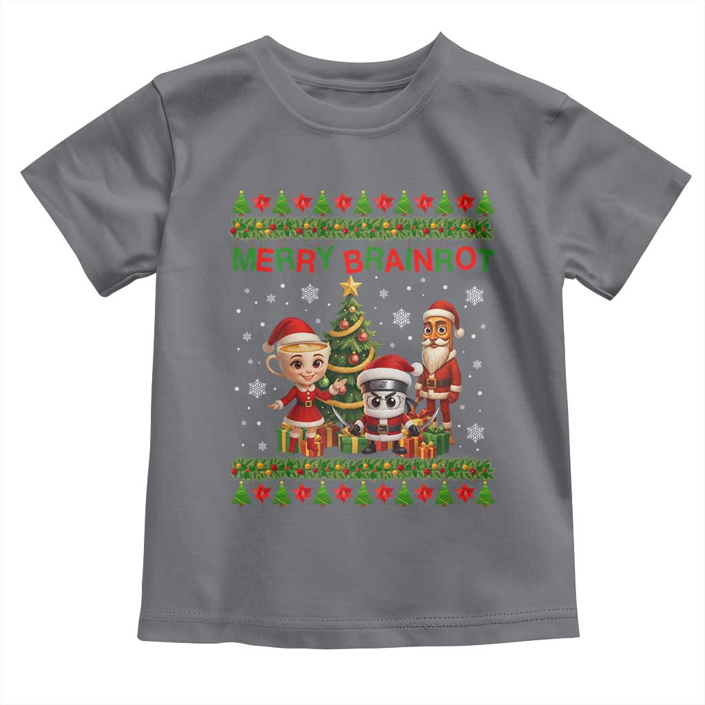 Merry Brainrot Toddler T Shirt Funny Ugly Christmas Italian Meme Gift - Wonder Print Shop