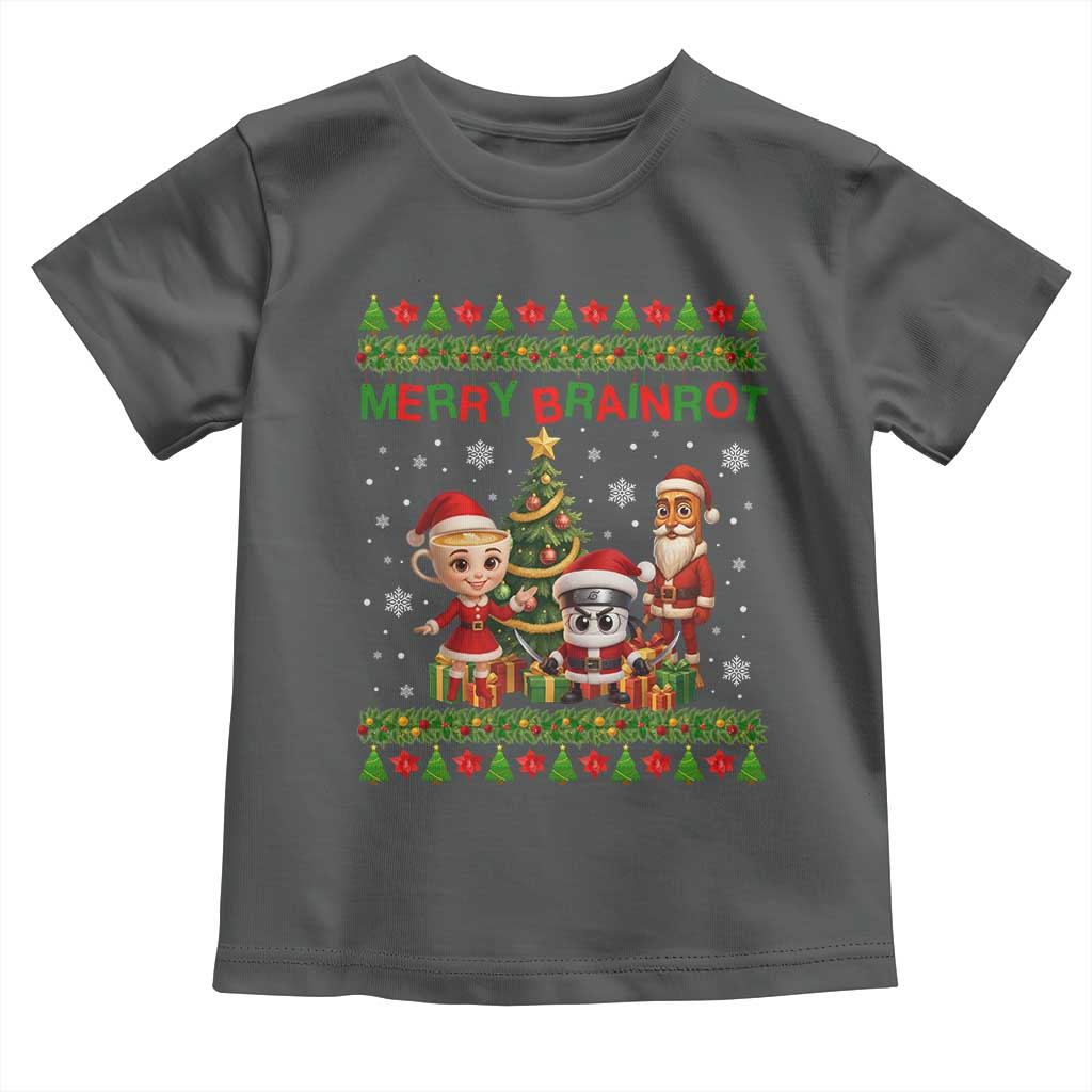 Merry Brainrot Toddler T Shirt Funny Ugly Christmas Italian Meme Gift - Wonder Print Shop