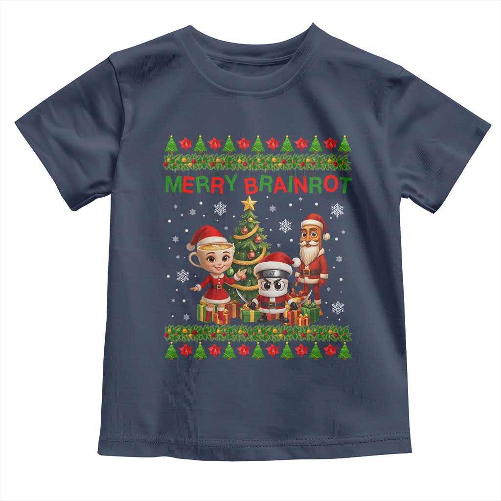 Merry Brainrot Toddler T Shirt Funny Ugly Christmas Italian Meme Gift - Wonder Print Shop