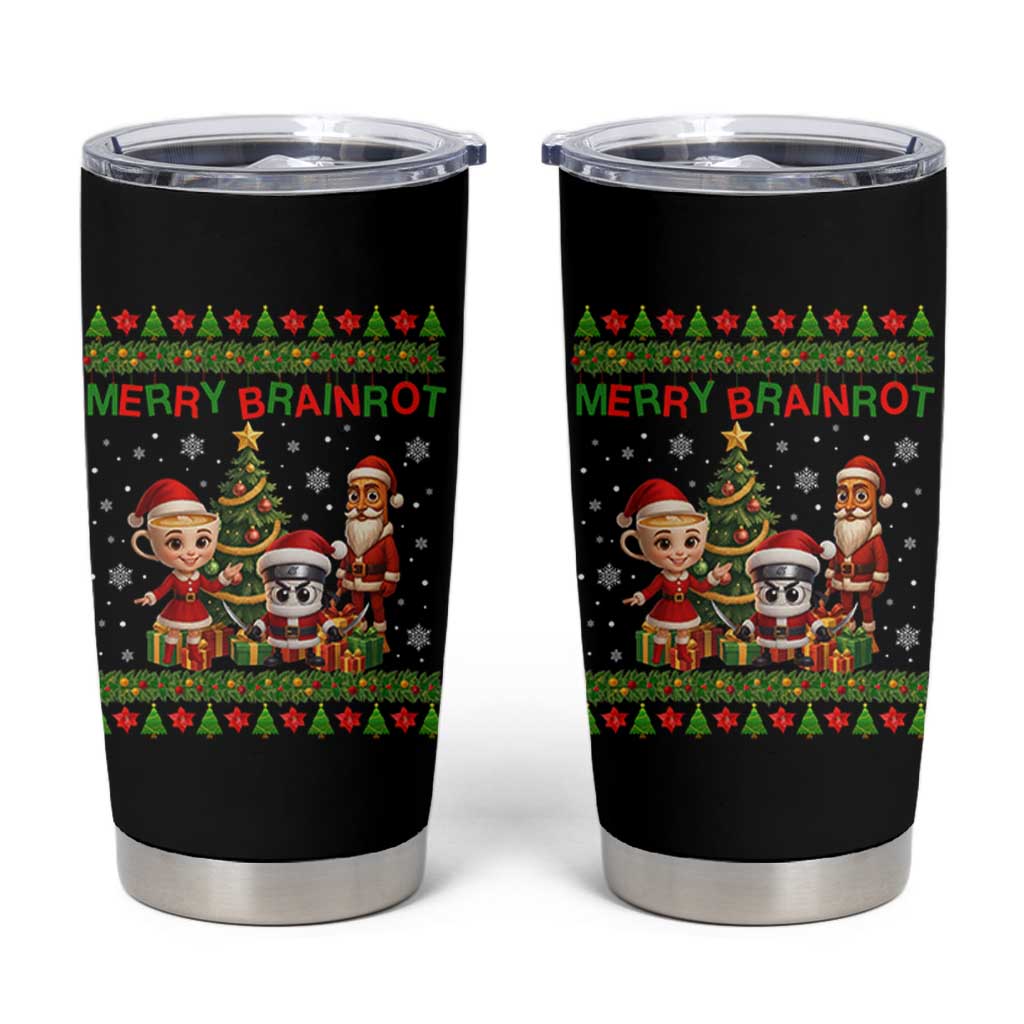 Merry Brainrot Tumbler Cup Funny Ugly Christmas Italian Meme Gift - Wonder Print Shop
