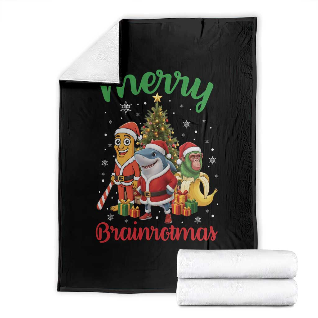 Merry Brainrotmas Throw Blanket Funny Italian Brainrot Meme Christmas - Wonder Print Shop