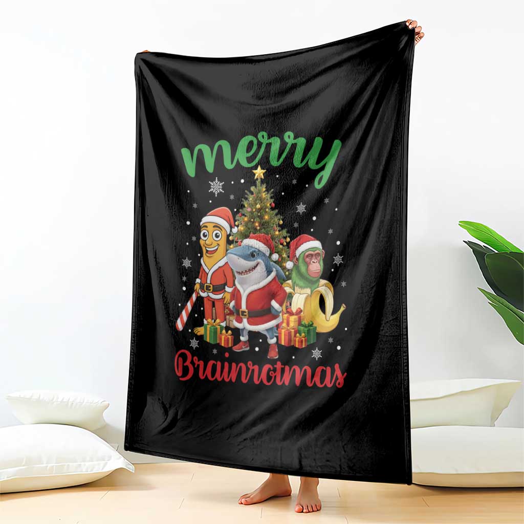 Merry Brainrotmas Throw Blanket Funny Italian Brainrot Meme Christmas - Wonder Print Shop