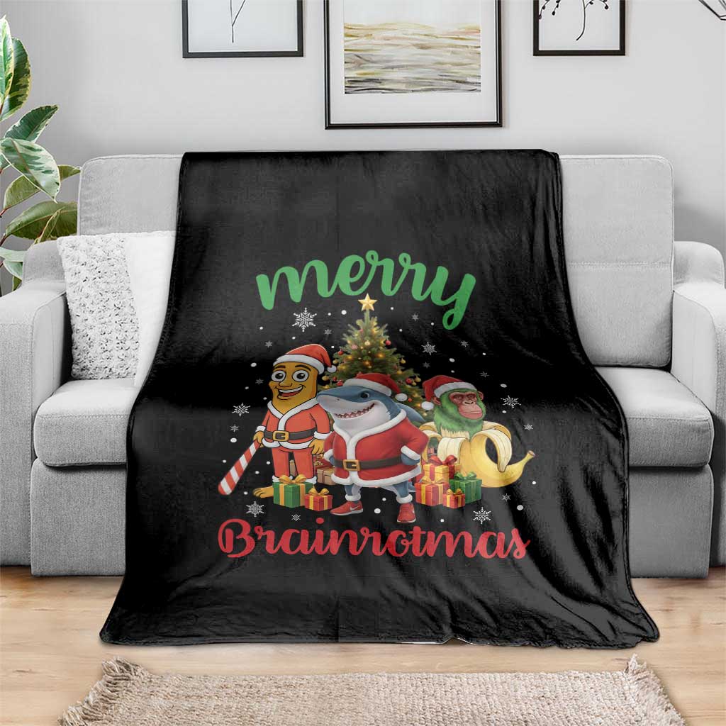 Merry Brainrotmas Throw Blanket Funny Italian Brainrot Meme Christmas - Wonder Print Shop