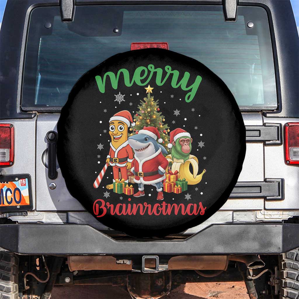 Merry Brainrotmas Spare Tire Cover Funny Italian Brainrot Meme Christmas - Wonder Print Shop
